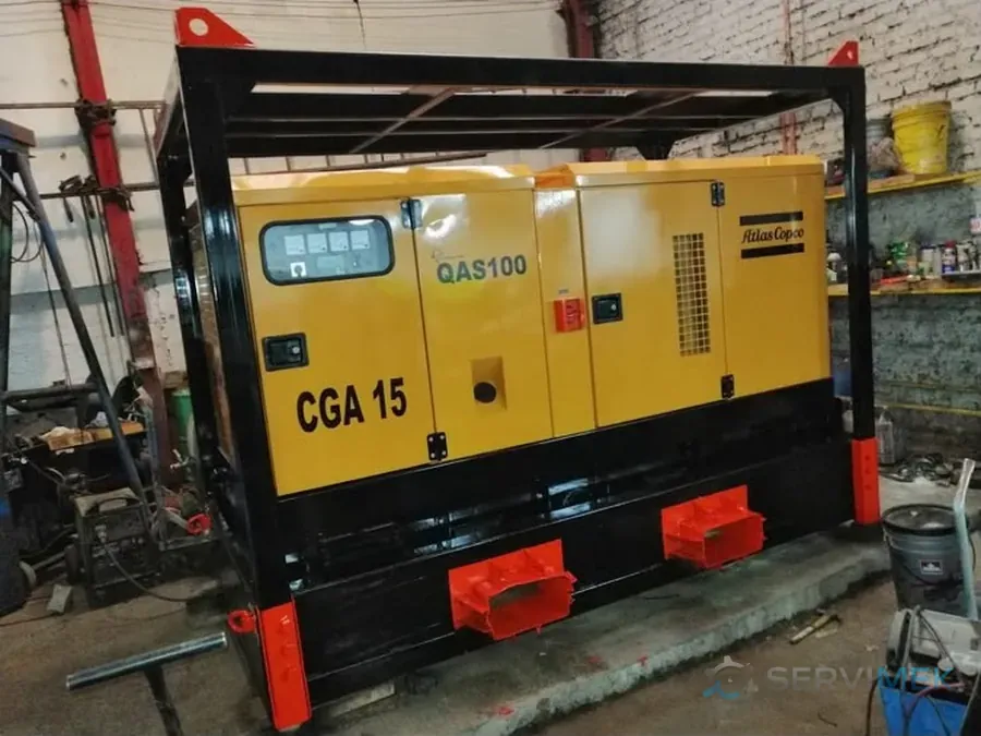 Generador Atlas Copco QAS100 de 100 kVA reparado por SERVIMEK