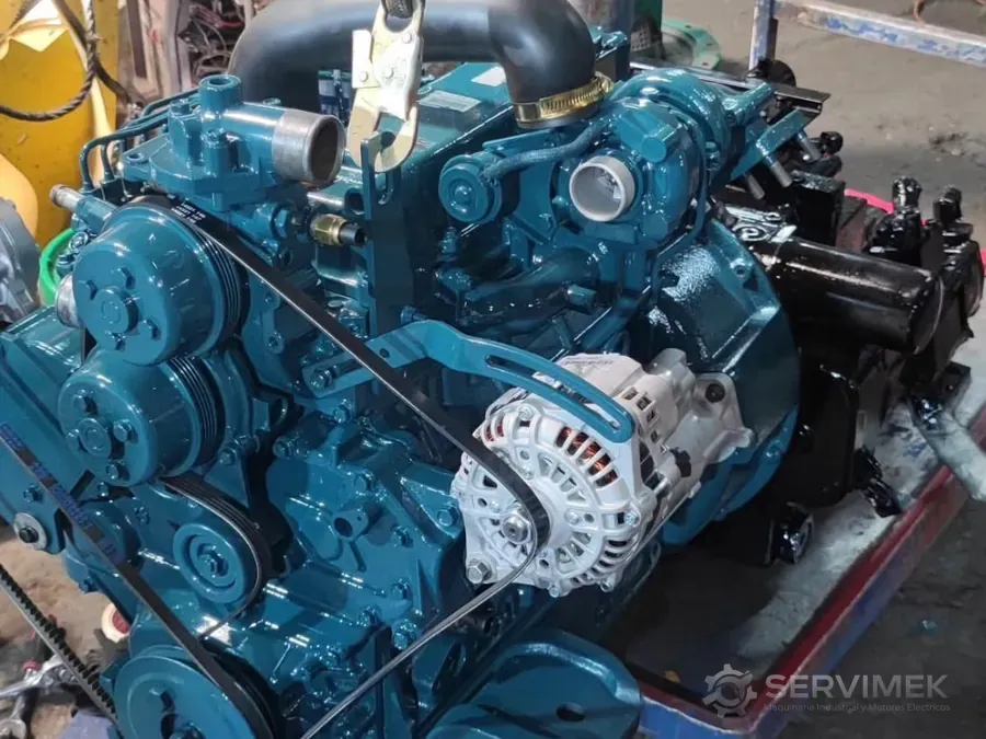 Motor Kubota reparado en el taller de SERVIMEK